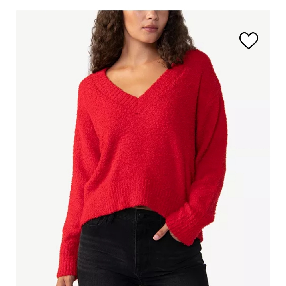 Sanctuary plush v neck sweater rouge